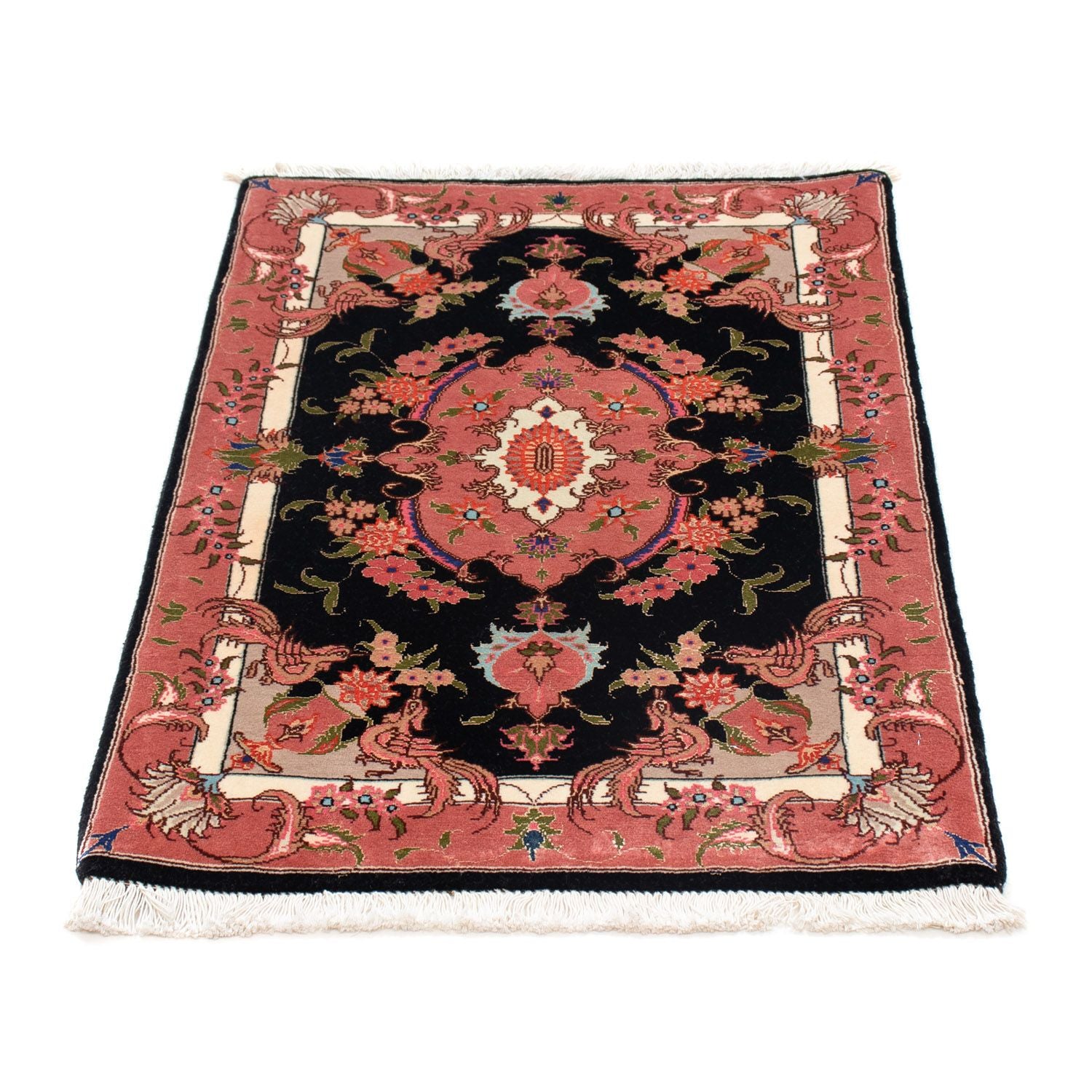 Tapis persan - Tabriz - Royal - 90 x 60 cm - bleu foncé