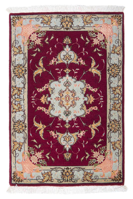 Tapis persan - Tabriz - Royal - 90 x 60 cm - rouge foncé