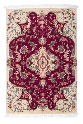 Tapis persan - Tabriz - Royal - 90 x 60 cm - rouge foncé