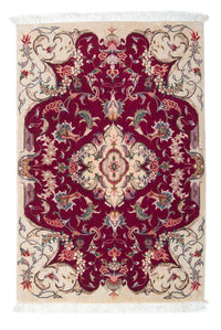 Tapis persan - Tabriz - Royal - 90 x 60 cm - rouge foncé