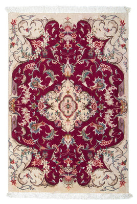 Tapis persan - Tabriz - Royal - 90 x 60 cm - rouge foncé