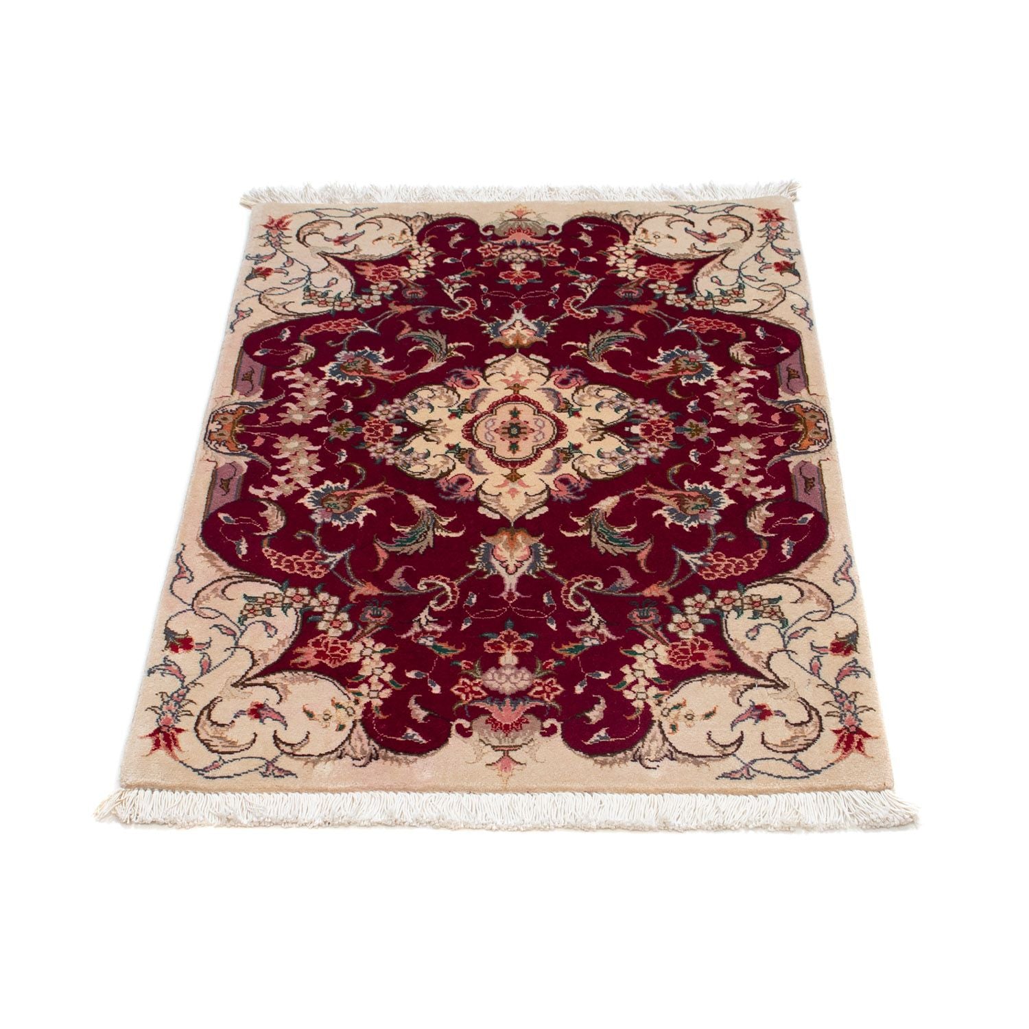 Tapis persan - Tabriz - Royal - 90 x 60 cm - rouge foncé