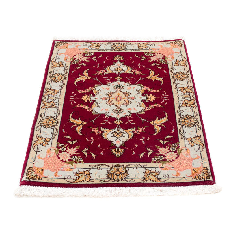 Tapis persan - Tabriz - Royal - 90 x 60 cm - rouge foncé
