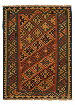 Tapis Kelim - Oriental - 198 x 148 cm - rouge foncé
