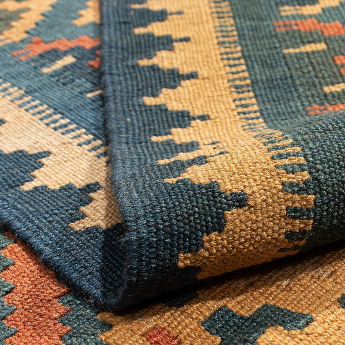 Tapis Kelim - Oriental - 198 x 148 cm - rouge foncé