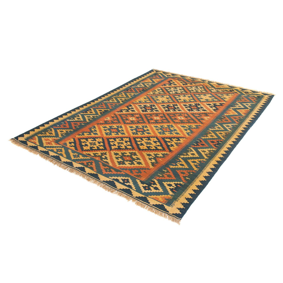 Tapis Kelim - Oriental - 198 x 148 cm - rouge foncé