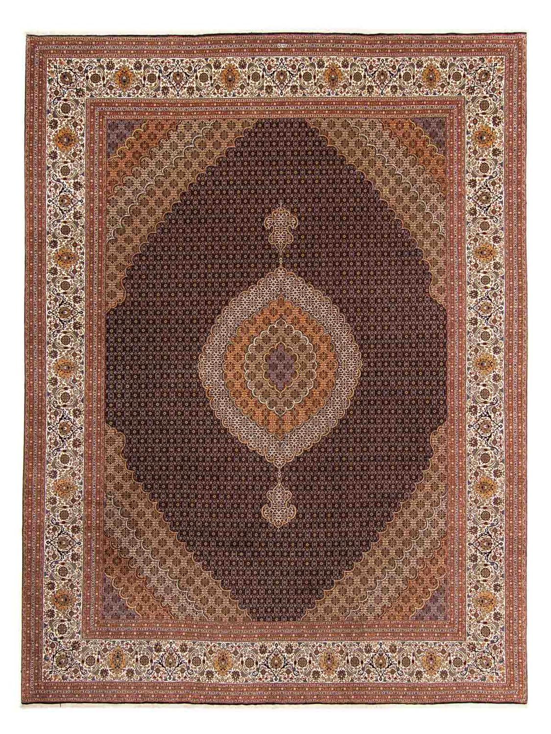 Tapis persan - Tabriz - 395 x 303 cm - marron clair