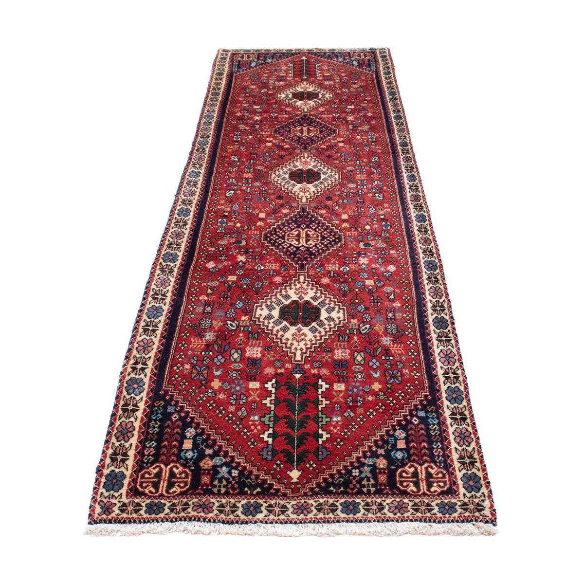 Tapis de couloir Tapis persan - Nomadic - 297 x 77 cm - rouge foncé