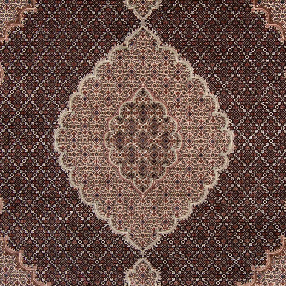 Tapis persan - Tabriz - 303 x 249 cm - bleu foncé