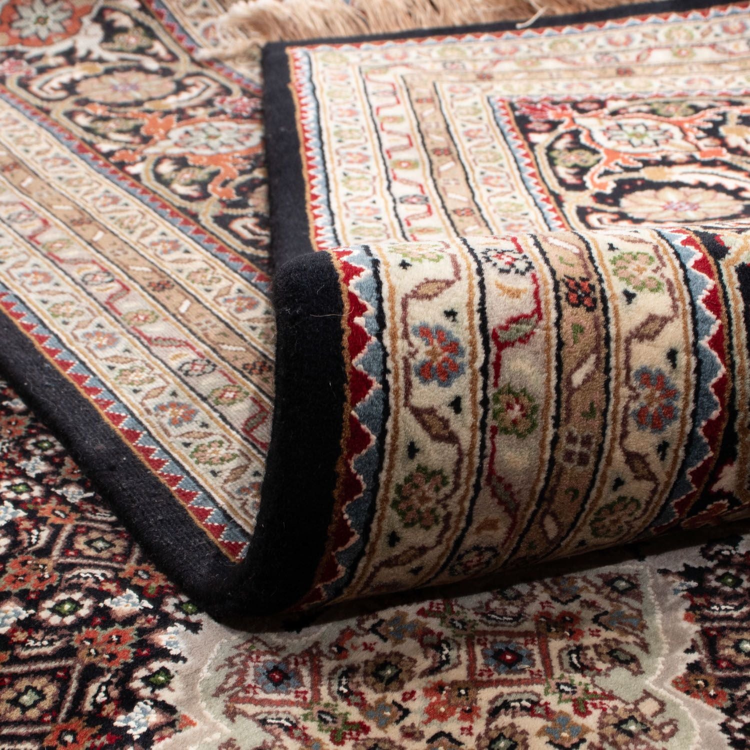 Tapis persan - Tabriz - 303 x 249 cm - bleu foncé