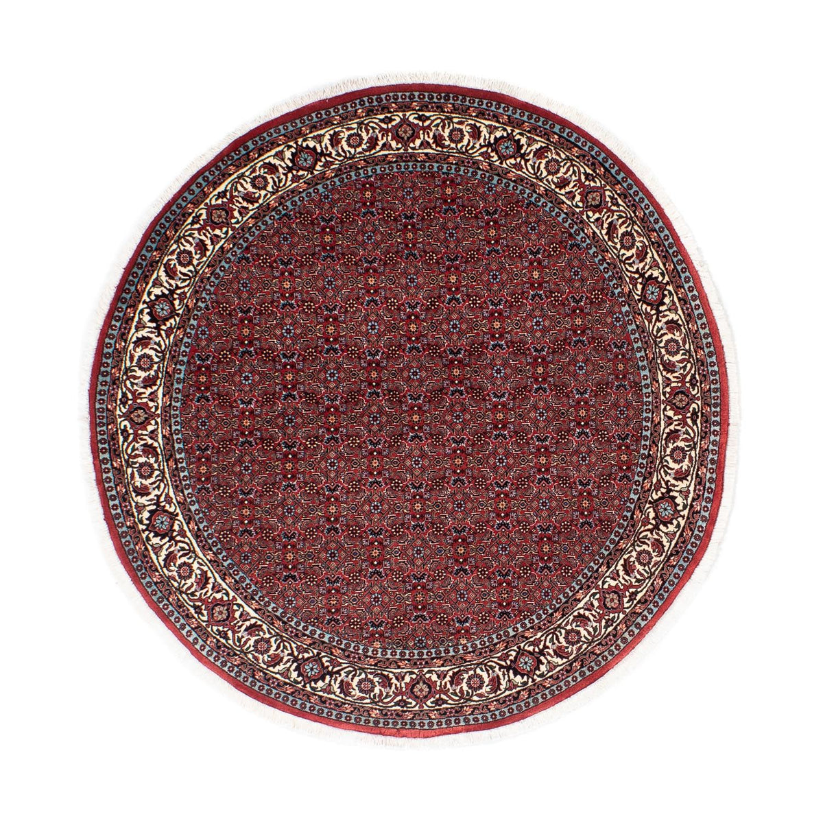 Tapis persan - Bidjar ronde  - 160 x 160 cm - rouge foncé