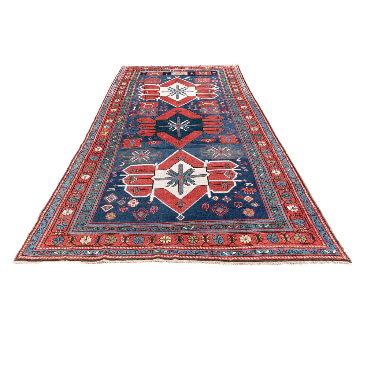 Tapis de couloir Tapis persan - Nomadic - 380 x 170 cm - bleu foncé