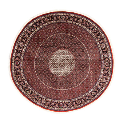 Tapis persan - Bidjar ronde  - 247 x 247 cm - rouge foncé