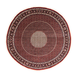 Tapis persan - Bidjar ronde  - 247 x 247 cm - rouge foncé