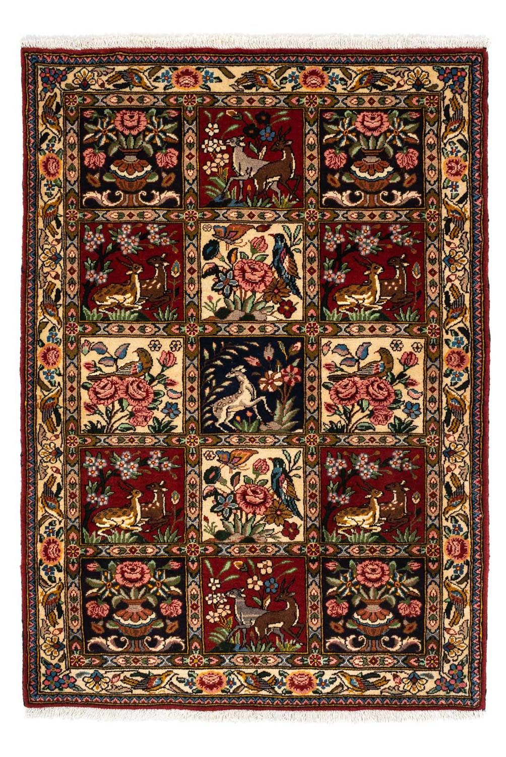 Tapis persan - Nomadic - 148 x 103 cm - rouge foncé