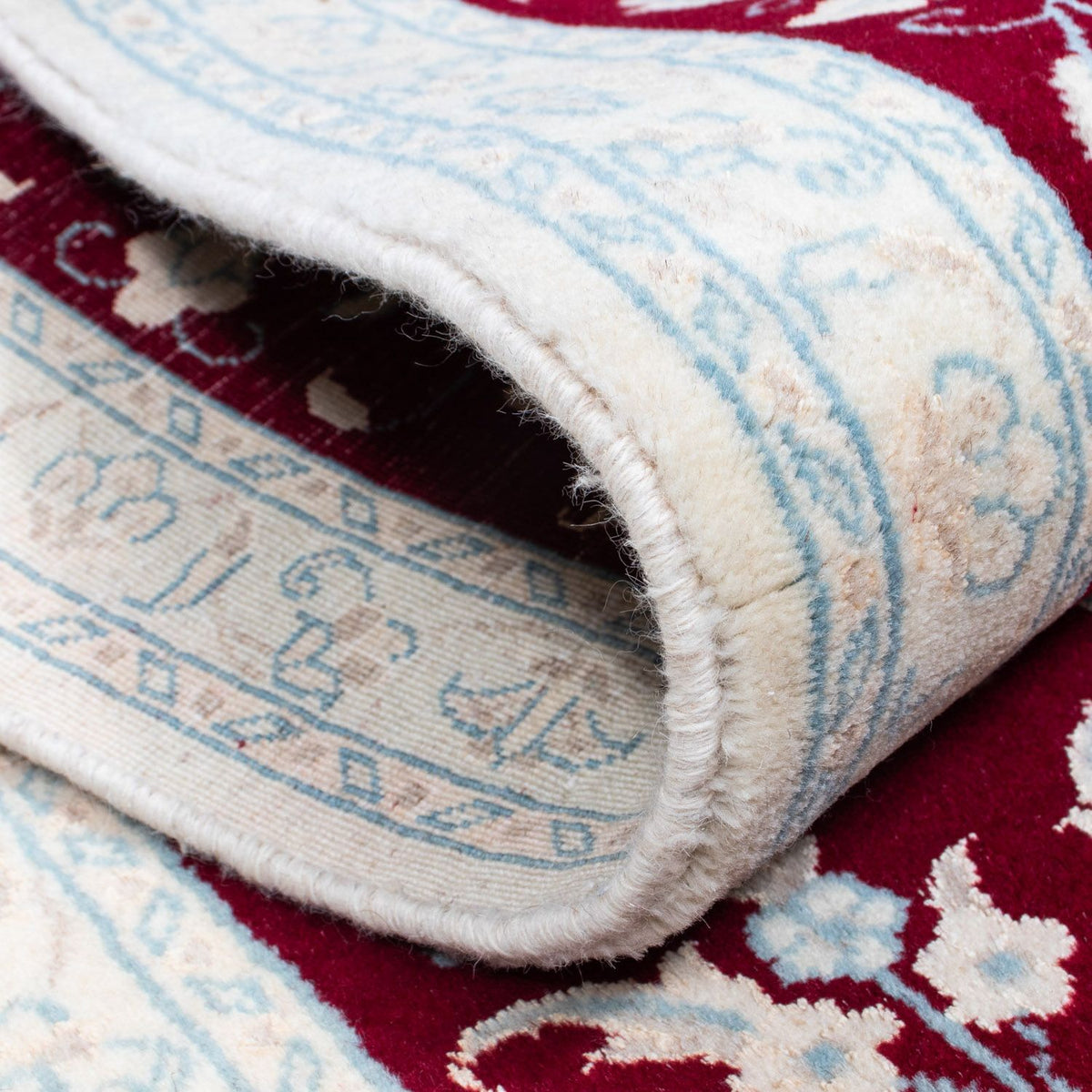 Tapis de couloir Tapis persan - Nain - 382 x 83 cm - rouge foncé