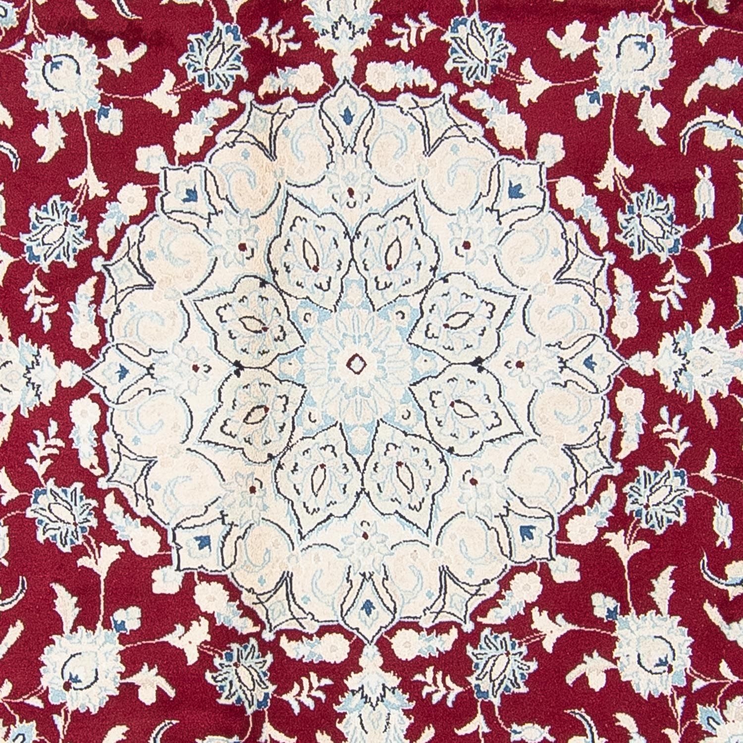 Tapis persan - Nain ronde  - 293 x 293 cm - rouge foncé