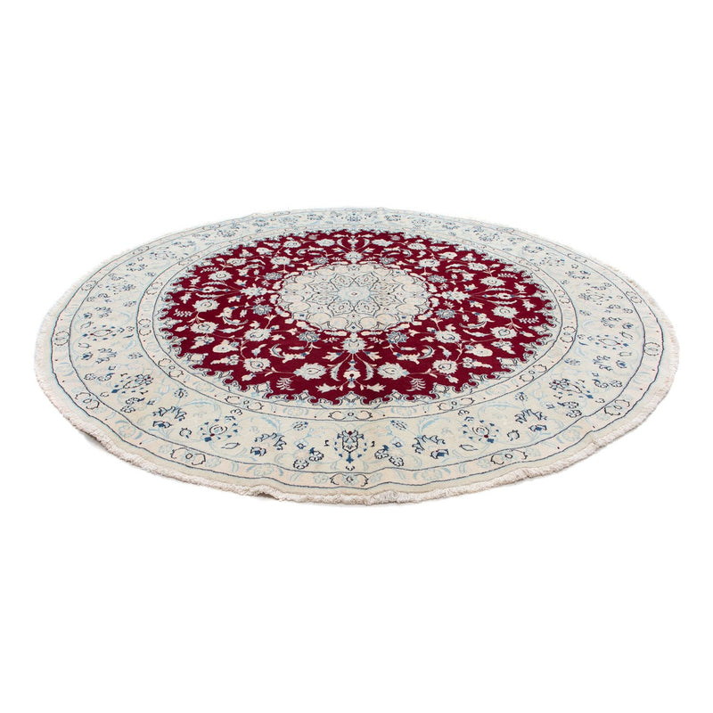 Tapis persan - Nain ronde  - 293 x 293 cm - rouge foncé