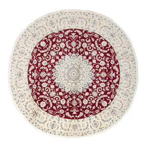 Tapis persan - Nain ronde  - 300 x 300 cm - rouge foncé
