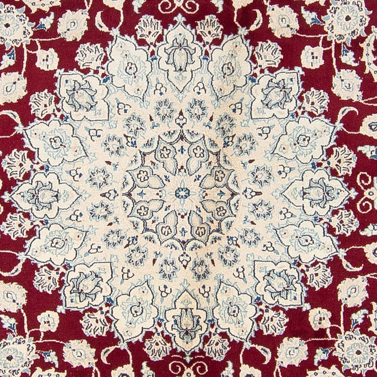 Tapis persan - Nain ronde  - 300 x 300 cm - rouge foncé