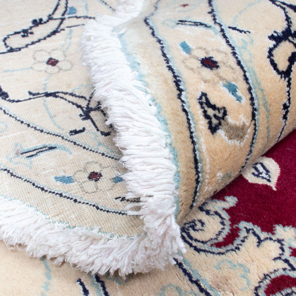 Tapis persan - Nain ronde  - 246 x 246 cm - rouge foncé