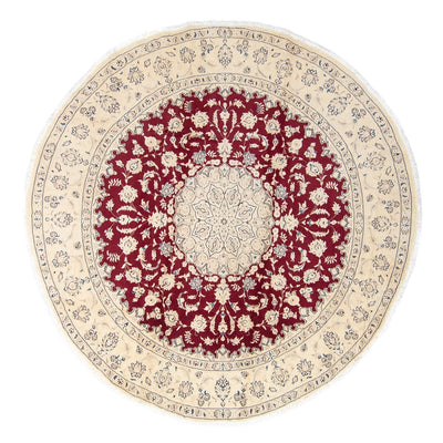 Tapis persan - Nain ronde  - 280 x 280 cm - rouge foncé