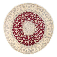 Tapis persan - Nain ronde  - 280 x 280 cm - rouge foncé