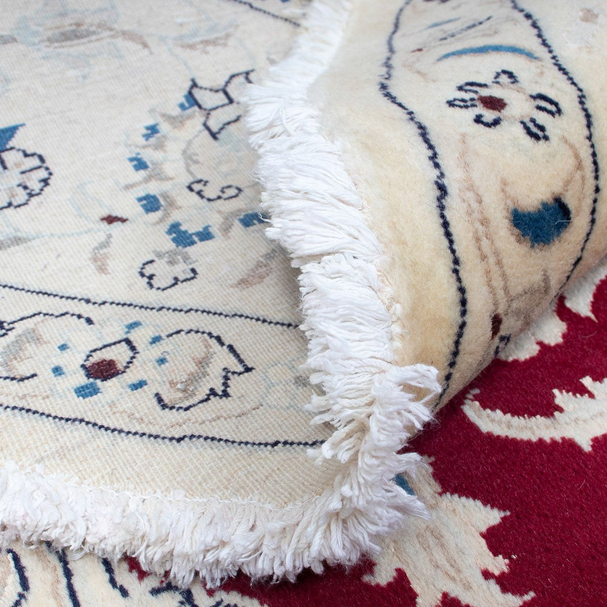 Tapis persan - Nain ronde  - 280 x 280 cm - rouge foncé