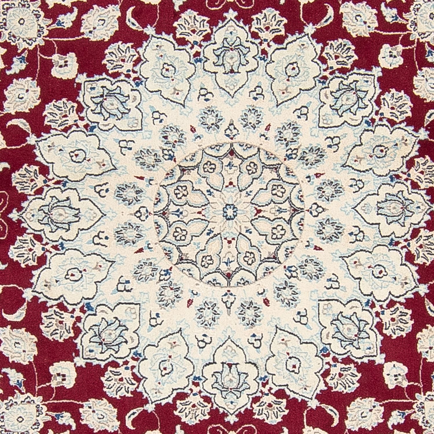 Tapis persan - Nain ronde  - 302 x 302 cm - rouge foncé