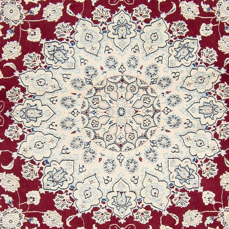 Tapis persan - Nain ronde  - 302 x 302 cm - rouge foncé