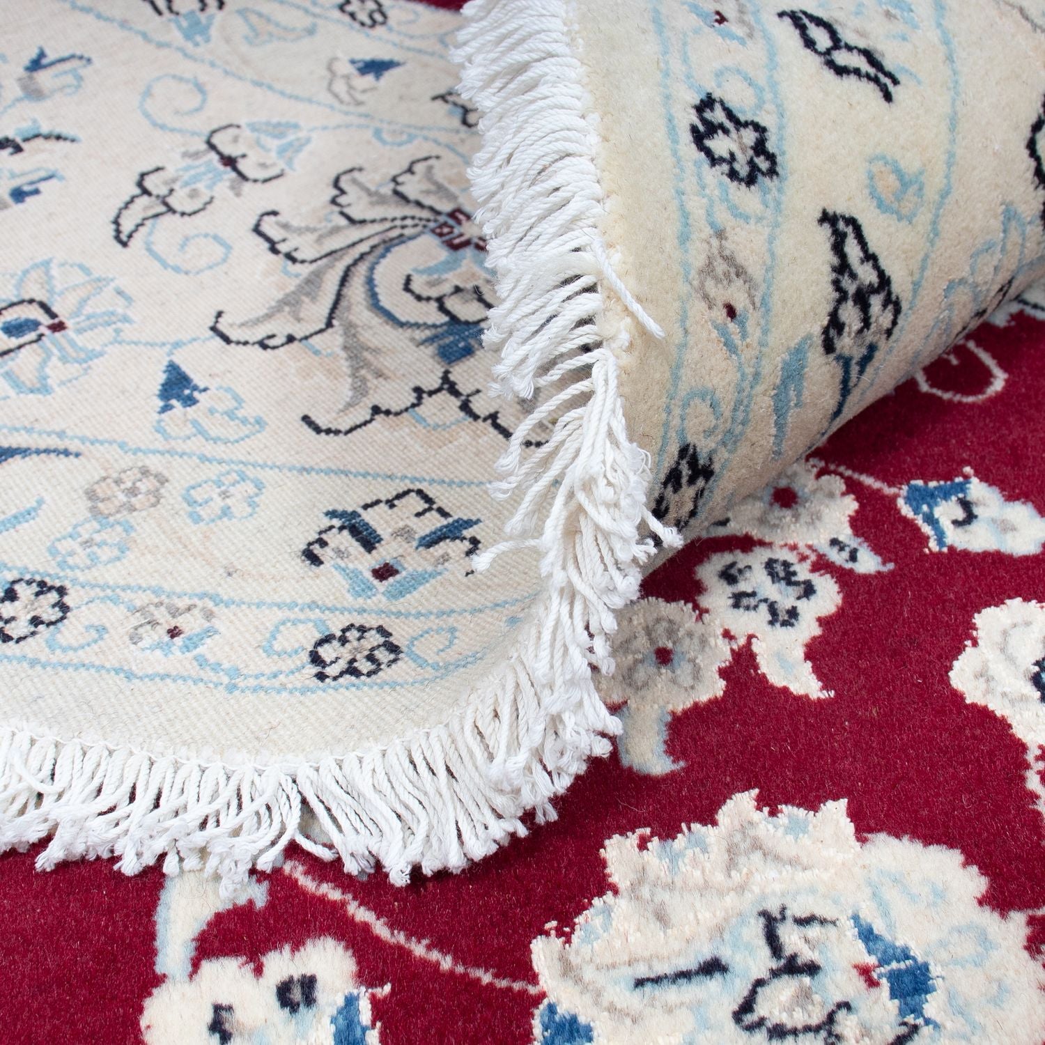 Tapis persan - Nain ronde  - 302 x 302 cm - rouge foncé