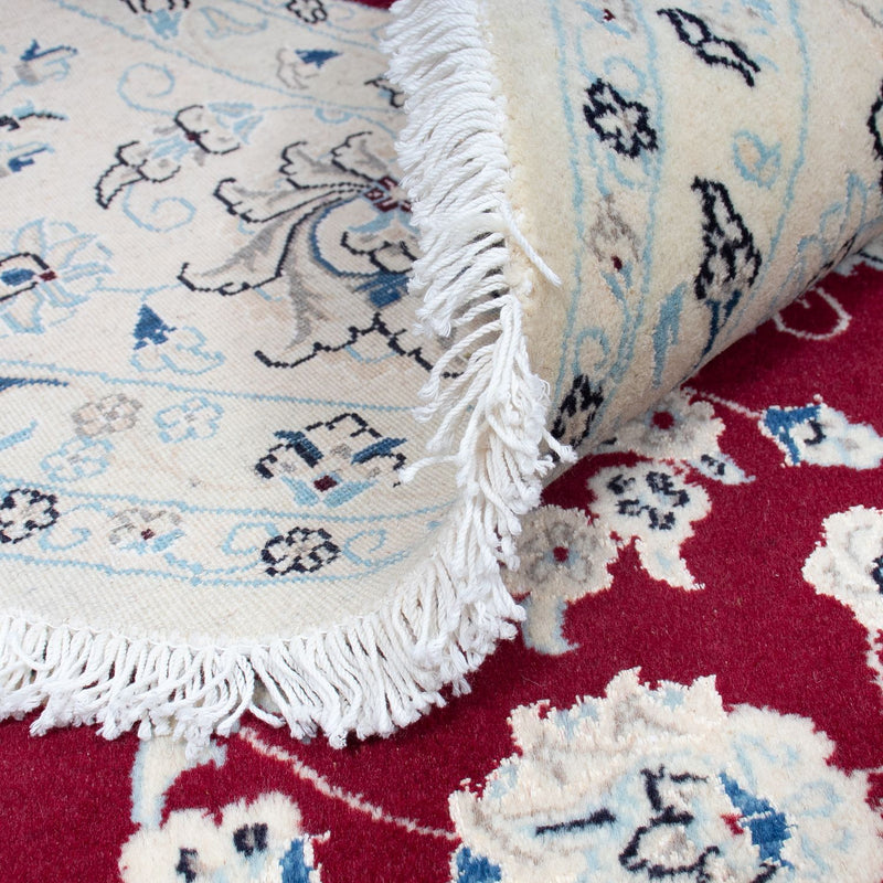 Tapis persan - Nain ronde  - 302 x 302 cm - rouge foncé