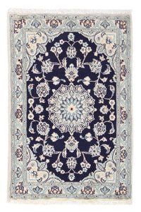 Tapis persan - Nain - 85 x 55 cm - bleu foncé