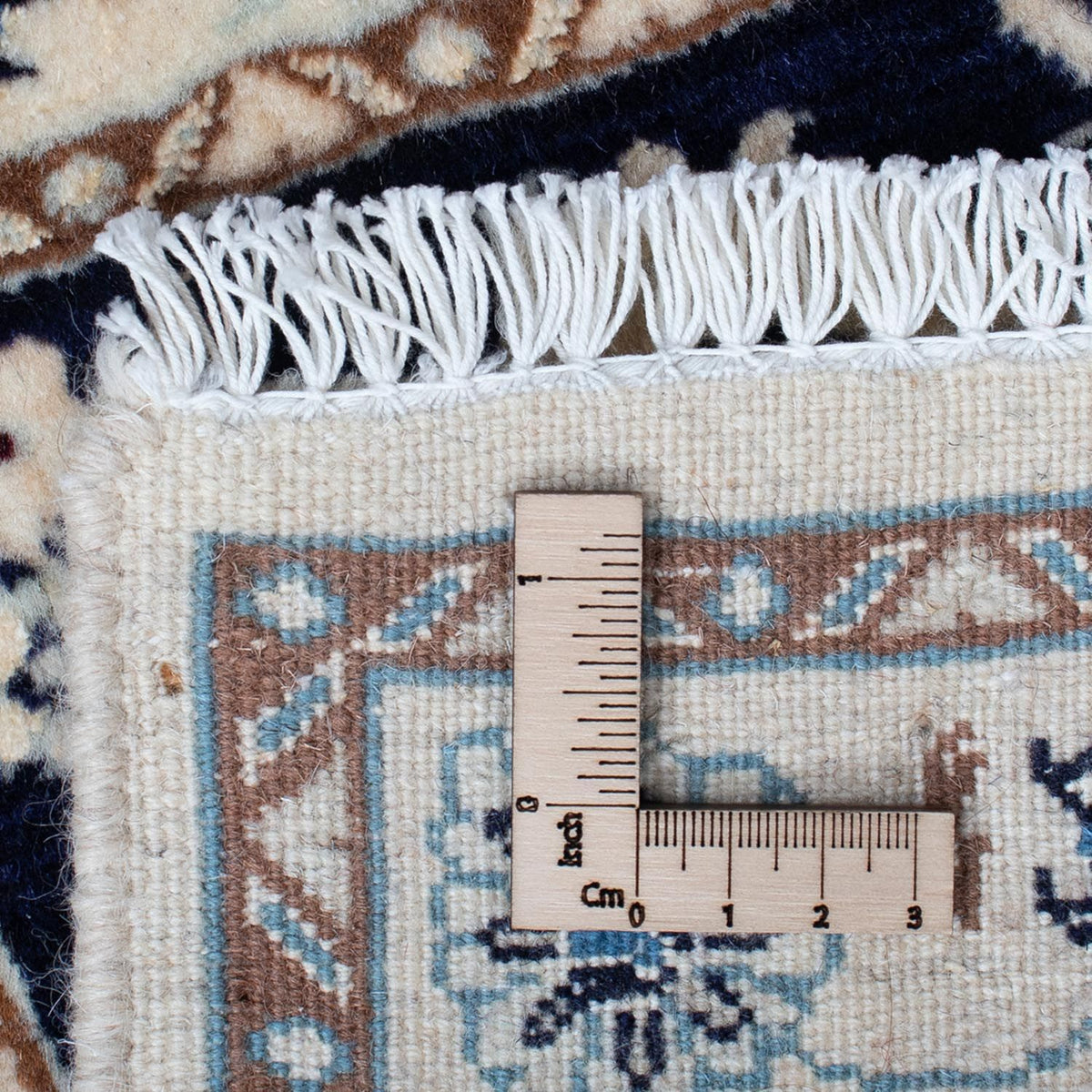 Tapis persan - Nain - 85 x 55 cm - bleu foncé