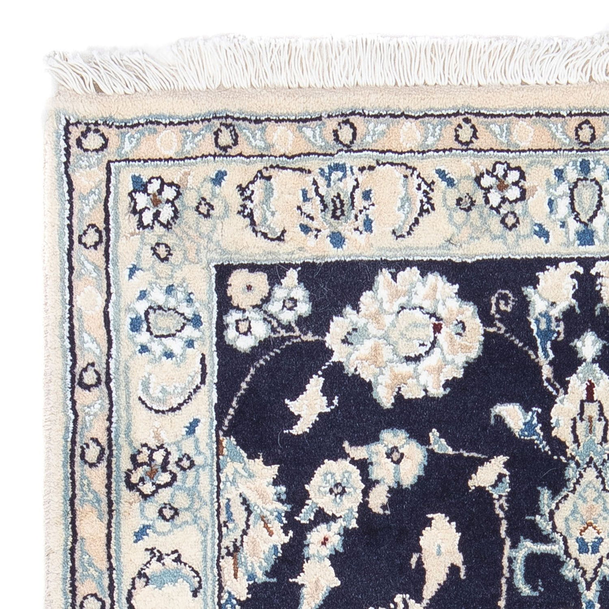 Tapis persan - Nain - 85 x 55 cm - bleu foncé