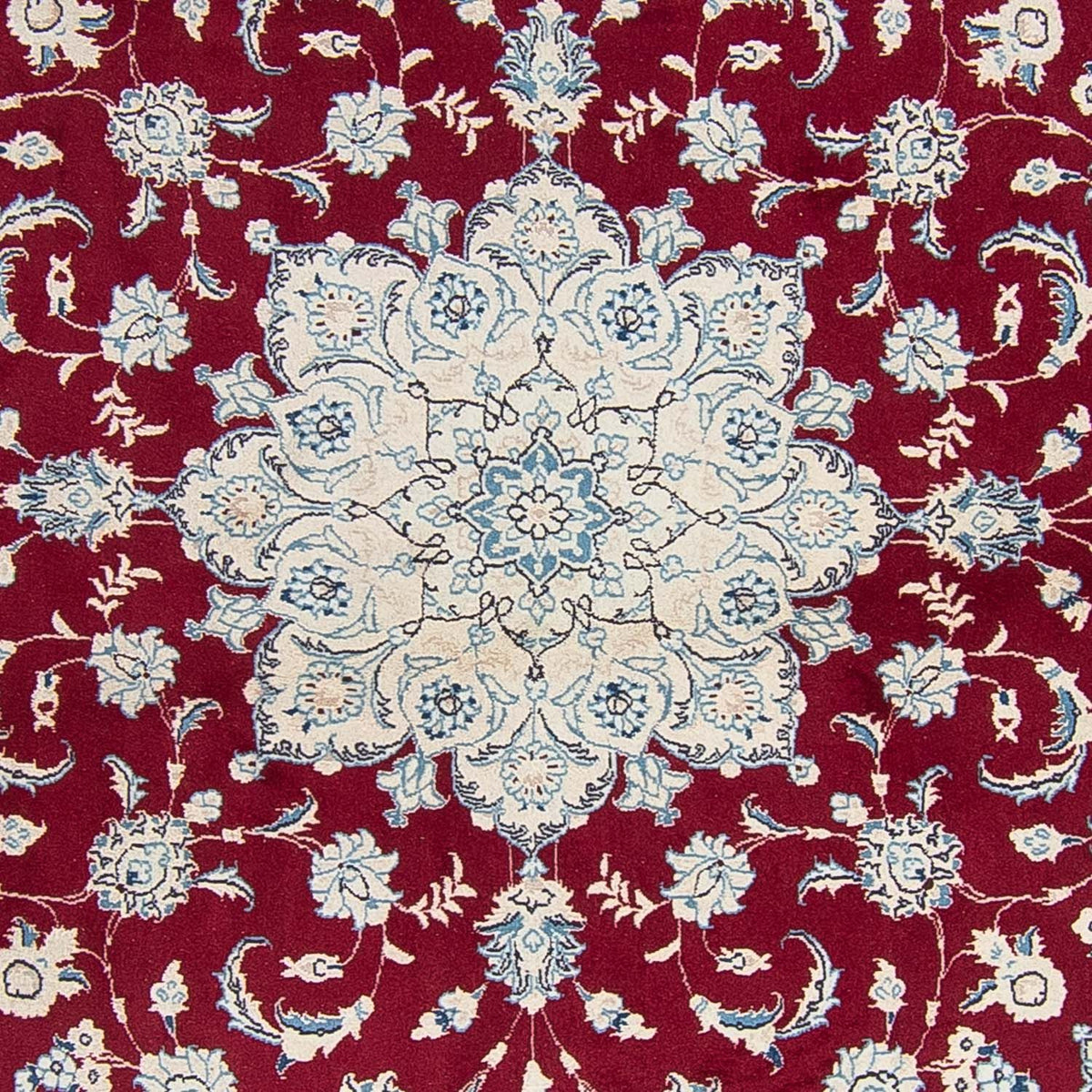 Tapis persan - Nain ronde  - 290 x 290 cm - rouge foncé