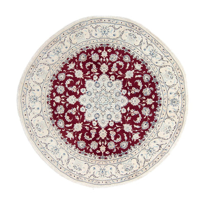 Tapis persan - Nain ronde  - 250 x 250 cm - rouge foncé