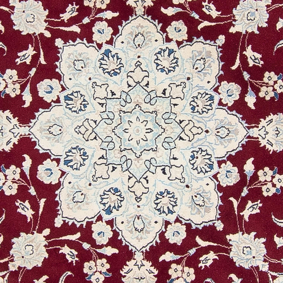 Tapis persan - Nain ronde  - 250 x 250 cm - rouge foncé