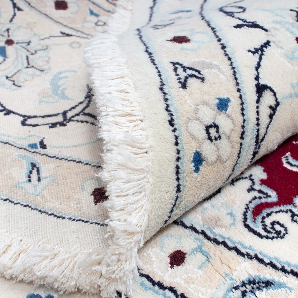 Tapis persan - Nain ronde  - 250 x 250 cm - rouge foncé