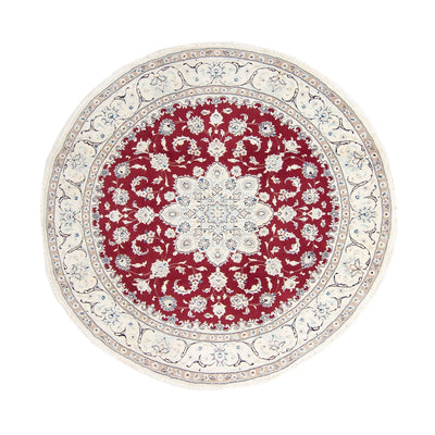 Tapis persan - Nain ronde  - 245 x 245 cm - rouge foncé