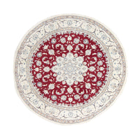 Tapis persan - Nain ronde  - 245 x 245 cm - rouge foncé