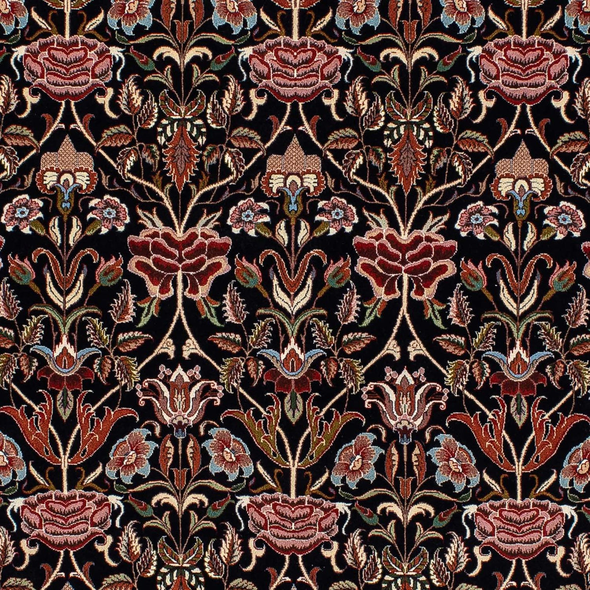 Tapis persan - Ghom - 210 x 132 cm - bleu foncé