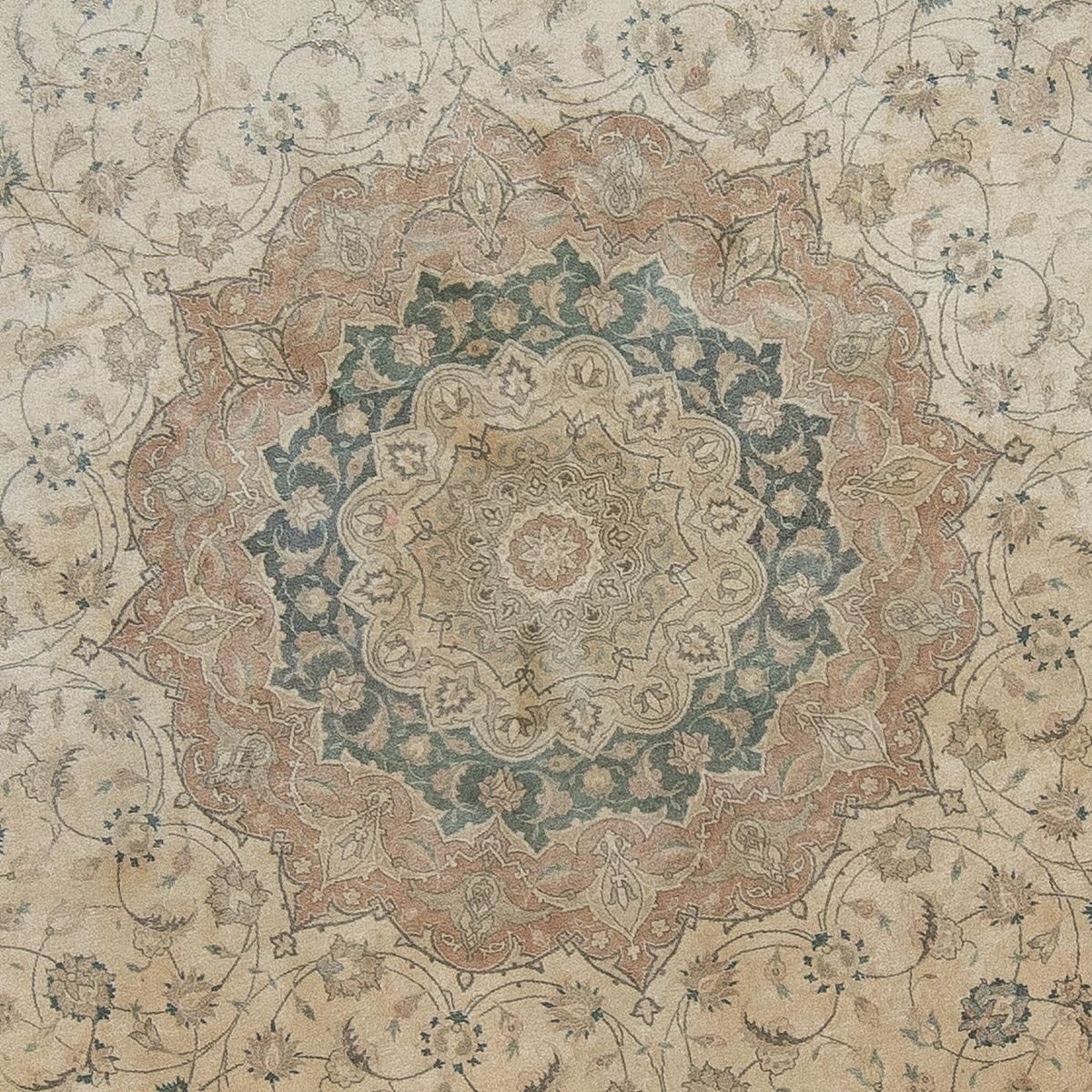 Tapis persan - Tabriz ronde  - 290 x 290 cm - beige