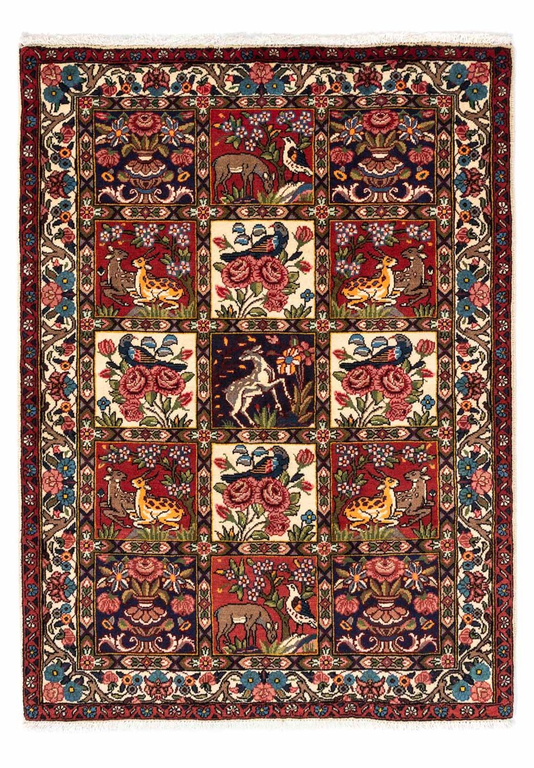 Tapis persan - Nomadic - 154 x 106 cm - rouge foncé