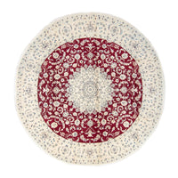 Tapis persan - Nain ronde  - 293 x 293 cm - rouge foncé