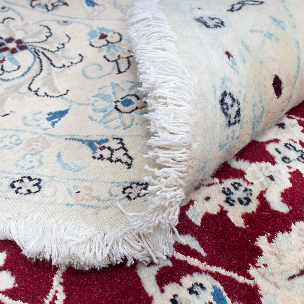 Tapis persan - Nain ronde  - 293 x 293 cm - rouge foncé