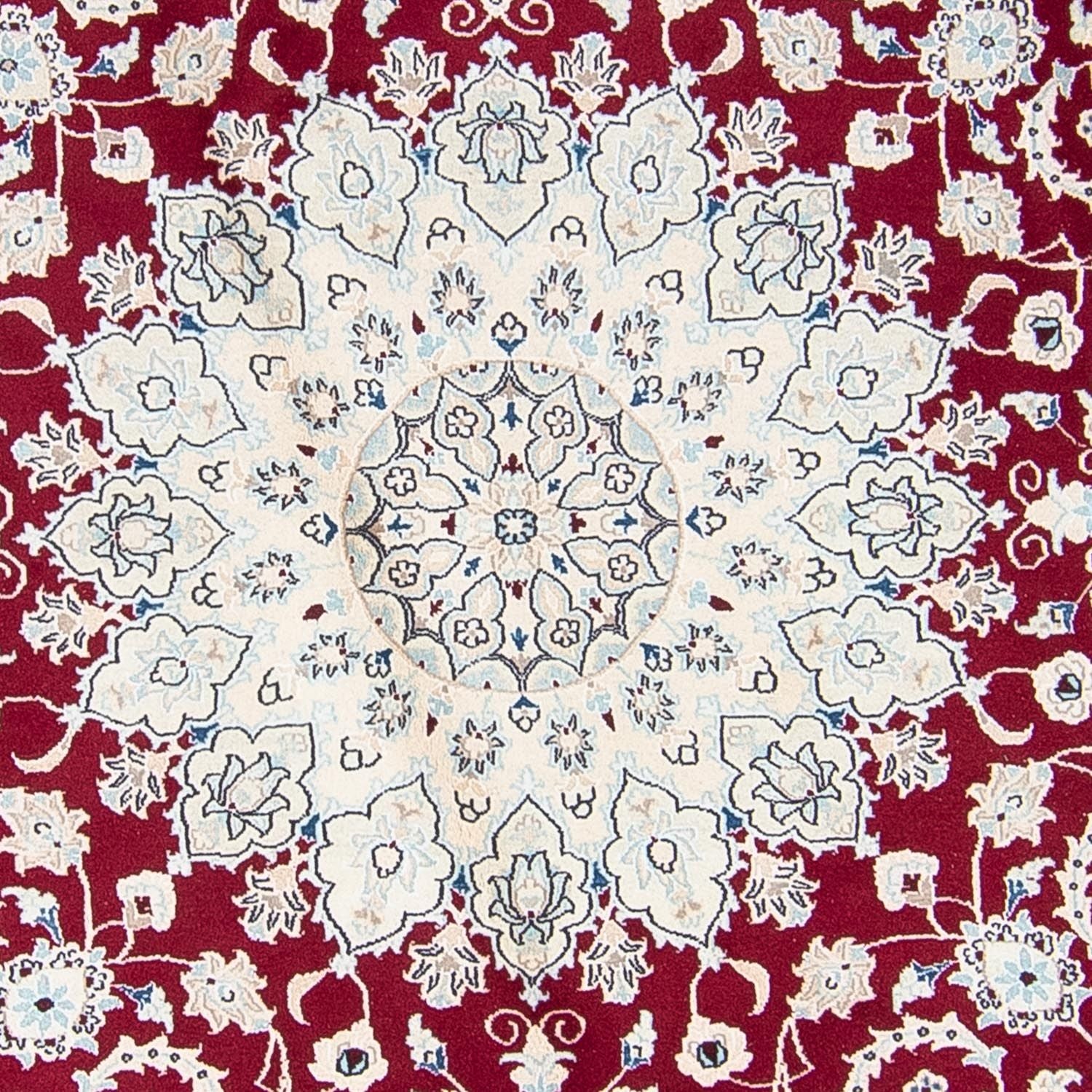 Tapis persan - Nain ronde  - 295 x 295 cm - rouge foncé
