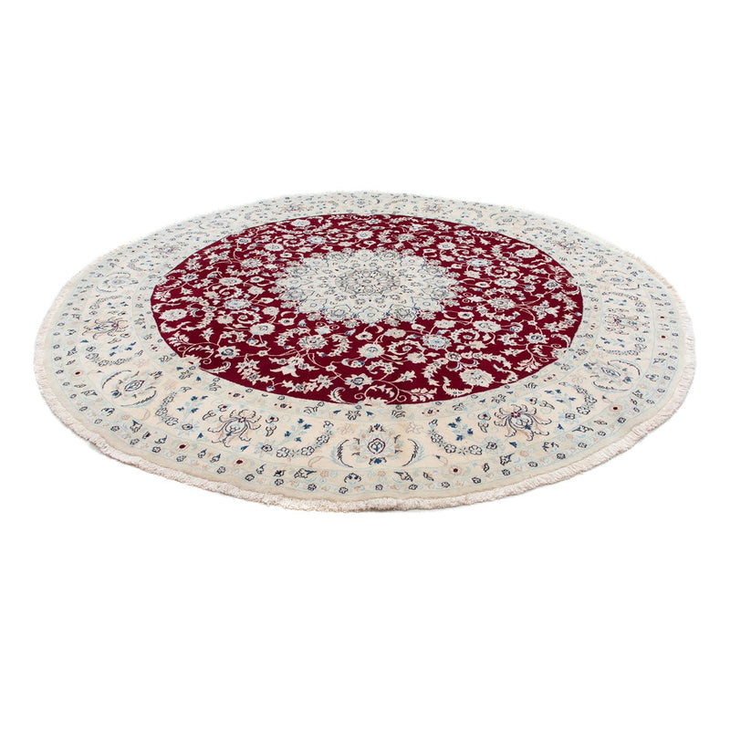 Tapis persan - Nain ronde  - 295 x 295 cm - rouge foncé