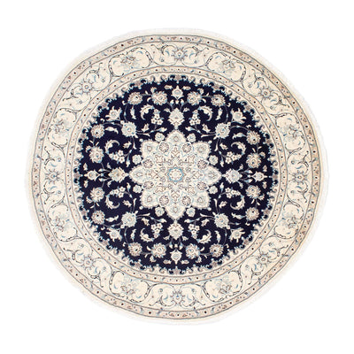Tapis persan - Nain ronde  - 243 x 243 cm - bleu foncé