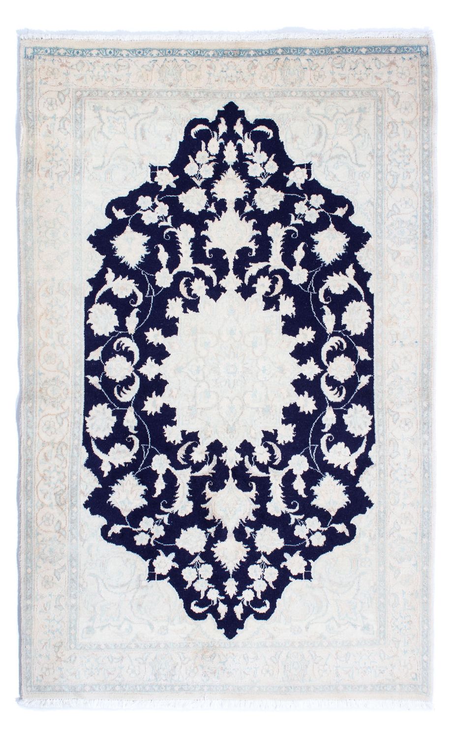 Tapis persan - Nain - Royal - 198 x 123 cm - beige